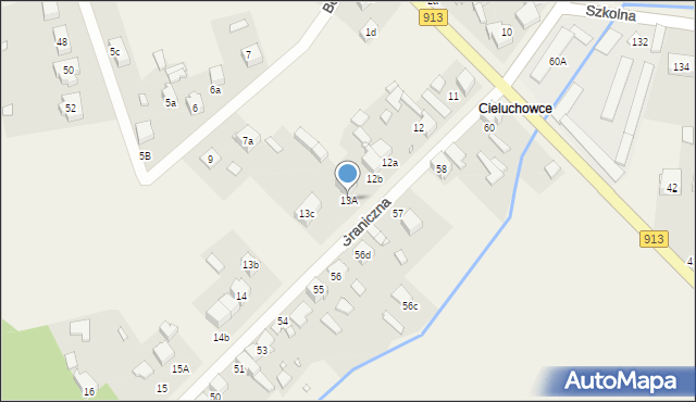 Strzyżowice, Graniczna, 13A, mapa Strzyżowice