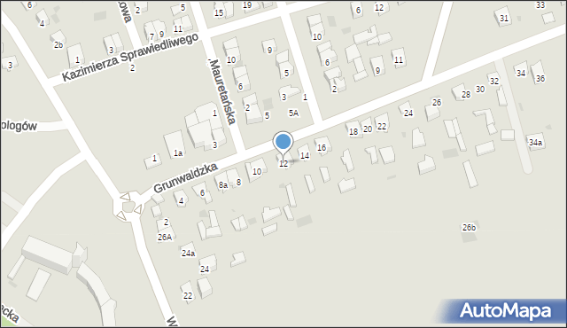 Sulejów, Grunwaldzka, 12, mapa Sulejów