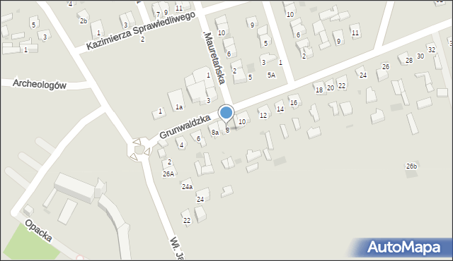 Sulejów, Grunwaldzka, 8, mapa Sulejów