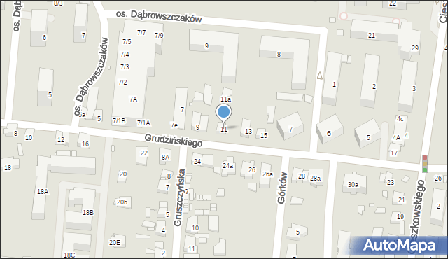 Swarzędz, Grudzińskiego Zygmunta, 11, mapa Swarzędz