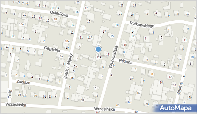 Swarzędz, Grunwaldzka, 11A, mapa Swarzędz