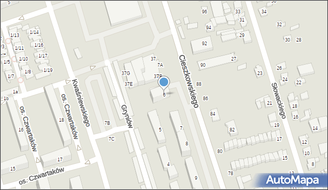 Swarzędz, Gryniów, 6, mapa Swarzędz