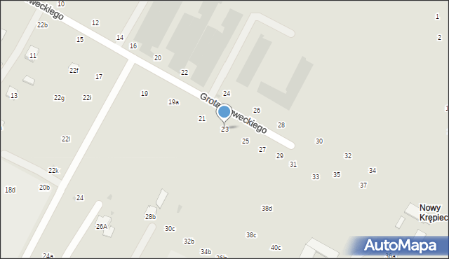 Świdnik, Grota-Roweckiego Stefana, gen., 23, mapa Świdnika