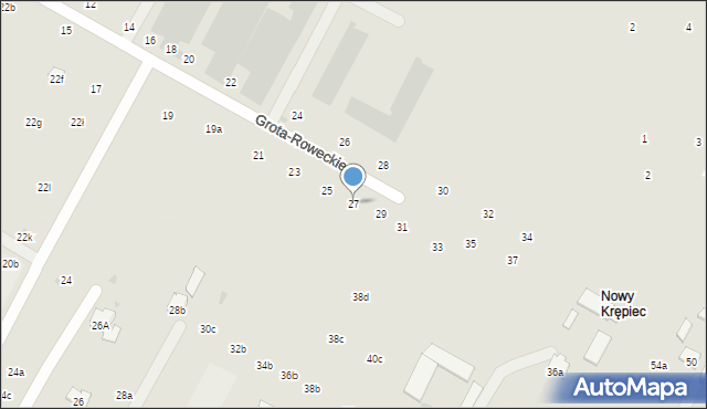 Świdnik, Grota-Roweckiego Stefana, gen., 27, mapa Świdnika