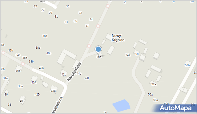 Świdnik, Grota-Roweckiego Stefana, gen., 36a, mapa Świdnika
