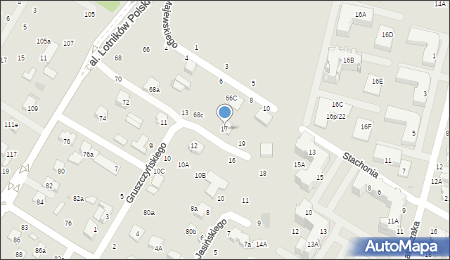 Świdnik, Gruszczyńskiego Antoniego, 17, mapa Świdnika