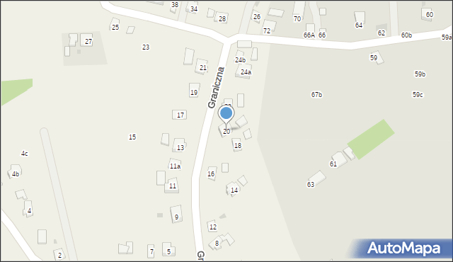 Świerzowa Polska, Graniczna, 20, mapa Świerzowa Polska