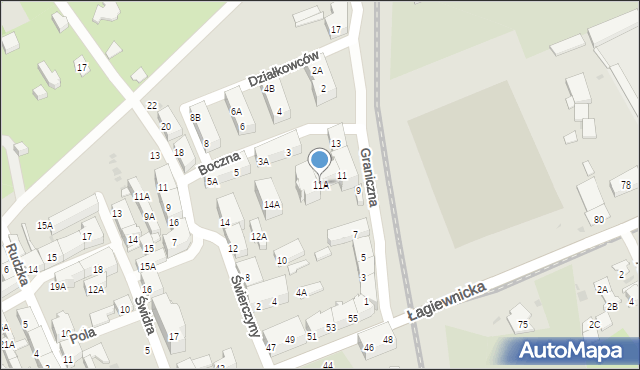 Świętochłowice, Graniczna, 11A, mapa Świętochłowice