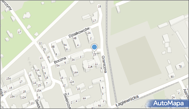 Świętochłowice, Graniczna, 13, mapa Świętochłowice