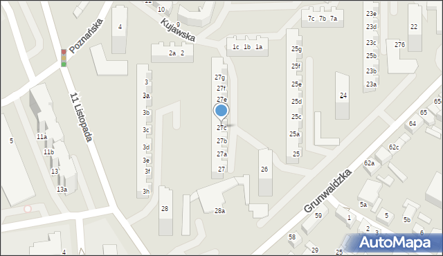 Świnoujście, Grunwaldzka, 27c, mapa Świnoujście