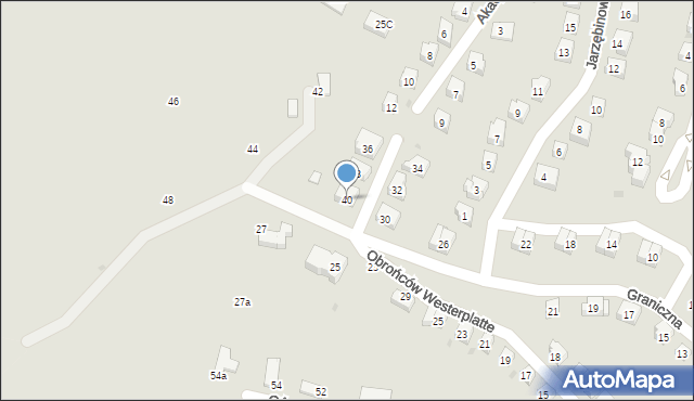 Szczawno-Zdrój, Graniczna, 40, mapa Szczawno-Zdrój