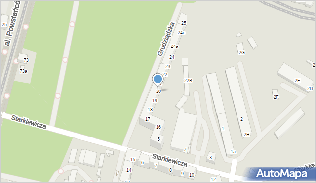 Szczecin, Grudziądzka, 20, mapa Szczecina