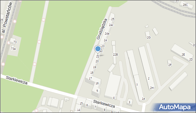 Szczecin, Grudziądzka, 21, mapa Szczecina