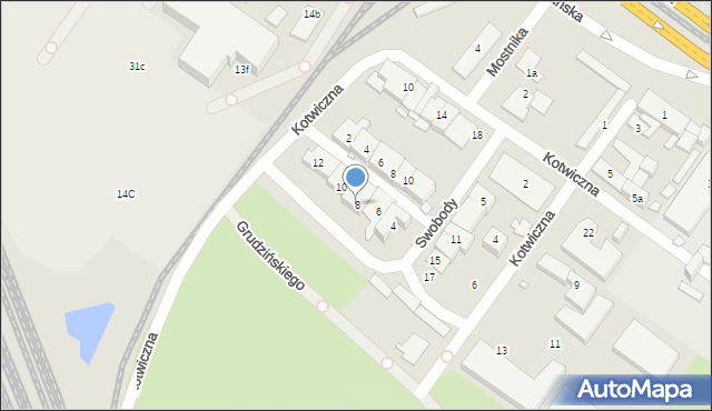 Szczecin, Grudzińskiego Jana, 8, mapa Szczecina