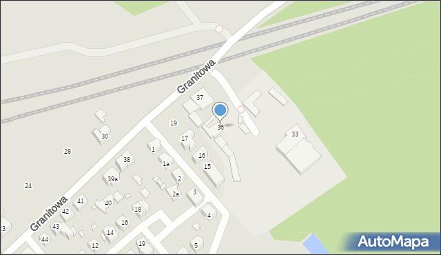 Szczecin, Granitowa, 36, mapa Szczecina