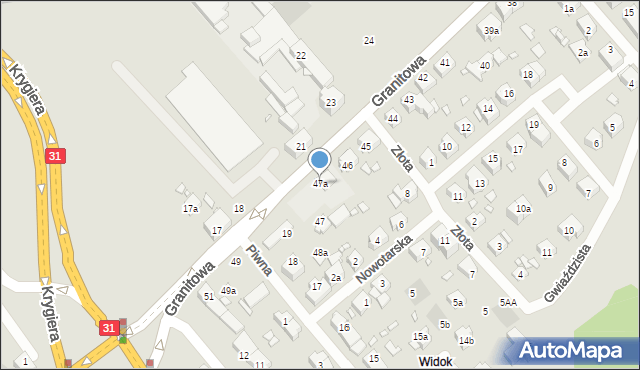 Szczecin, Granitowa, 47a, mapa Szczecina