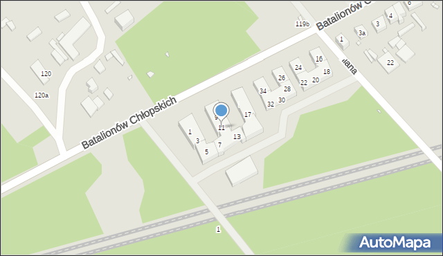 Szczecin, Grabowa, 11, mapa Szczecina