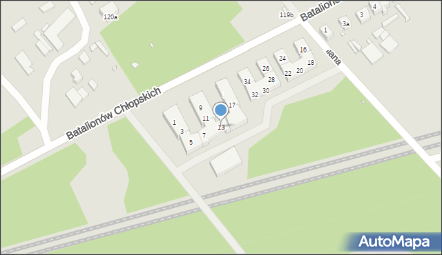 Szczecin, Grabowa, 13, mapa Szczecina