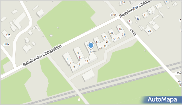 Szczecin, Grabowa, 17, mapa Szczecina