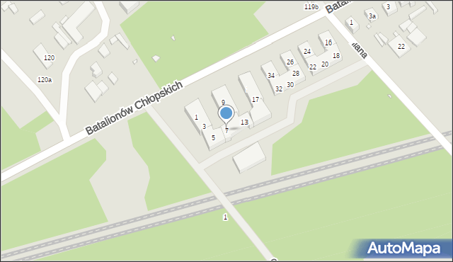 Szczecin, Grabowa, 7, mapa Szczecina