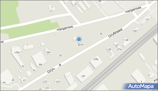 Szczecin, Gryfińska, 37, mapa Szczecina