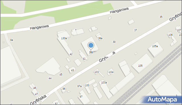 Szczecin, Gryfińska, 39b, mapa Szczecina