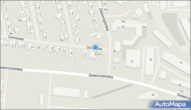 Szczecin, Gronowa, 3, mapa Szczecina