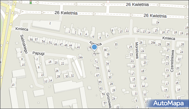 Szczecin, Gronowa, 73, mapa Szczecina