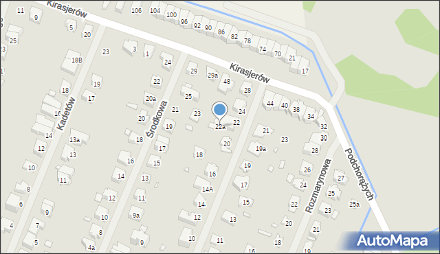 Szczecin, Grenadierów, 22a, mapa Szczecina