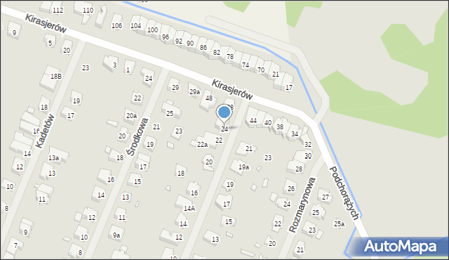 Szczecin, Grenadierów, 24, mapa Szczecina