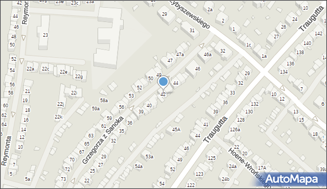 Szczecin, Grzegorza z Sanoka, ks. bp., 42, mapa Szczecina