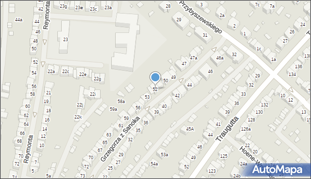 Szczecin, Grzegorza z Sanoka, ks. bp., 52, mapa Szczecina