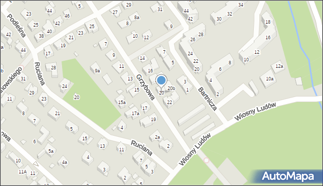 Szczecin, Grzybowa, 20, mapa Szczecina