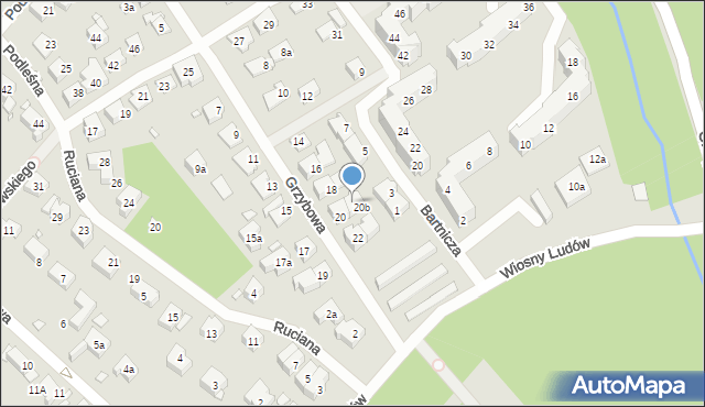 Szczecin, Grzybowa, 20a, mapa Szczecina