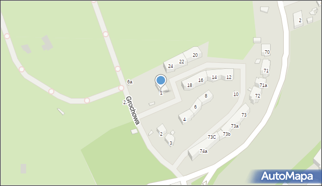 Szczecin, Grochowa, 1, mapa Szczecina