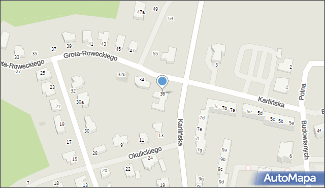 Szczecinek, Grota-Roweckiego Stefana, gen., 36, mapa Szczecinek