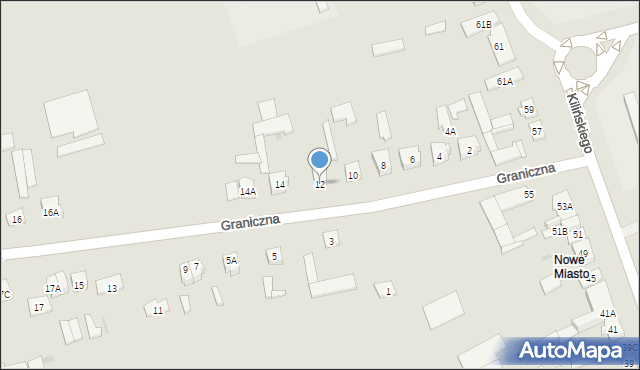 Szczuczyn, Graniczna, 12, mapa Szczuczyn