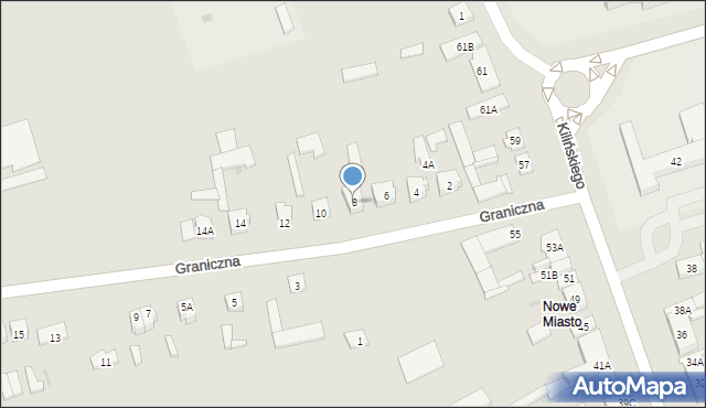 Szczuczyn, Graniczna, 8, mapa Szczuczyn