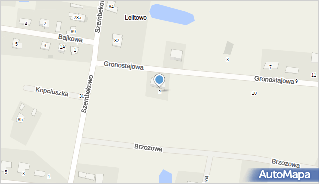 Szembekowo, Gronostajowa, 2, mapa Szembekowo
