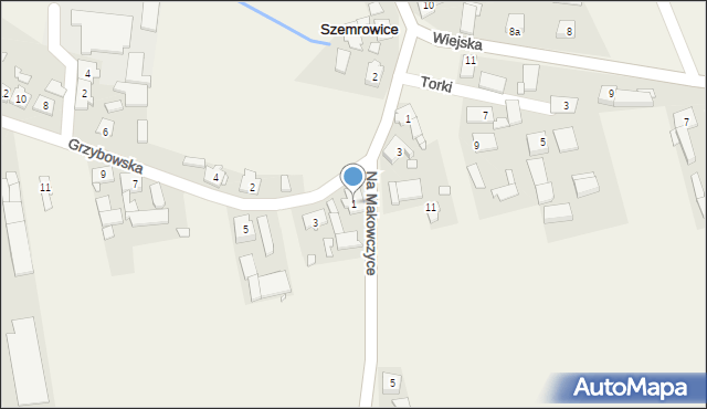 Szemrowice, Grzybowska, 1, mapa Szemrowice