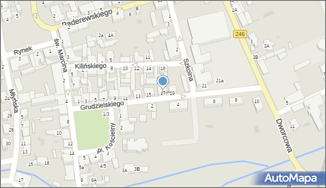 Szubin, Grudzielskiego Kazimierza, gen., 17, mapa Szubin