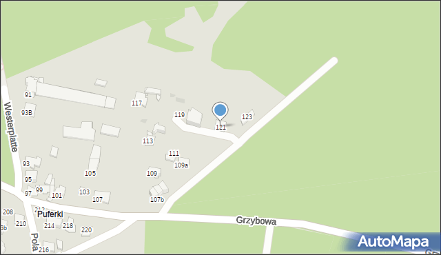 Tarnowskie Góry, Grzybowa, 121, mapa Tarnowskie Góry