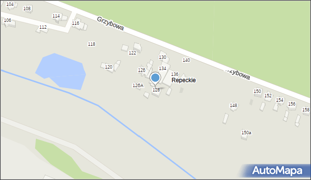 Tarnowskie Góry, Grzybowa, 128, mapa Tarnowskie Góry