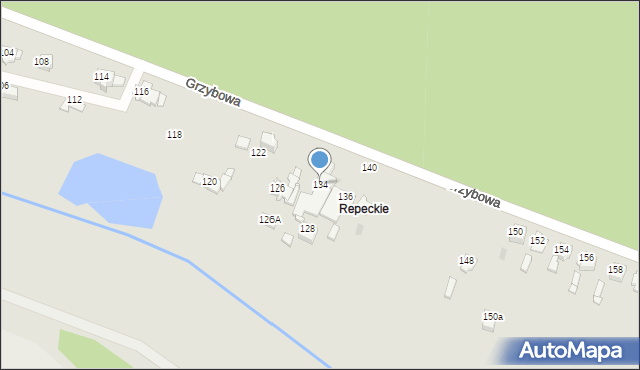 Tarnowskie Góry, Grzybowa, 134, mapa Tarnowskie Góry