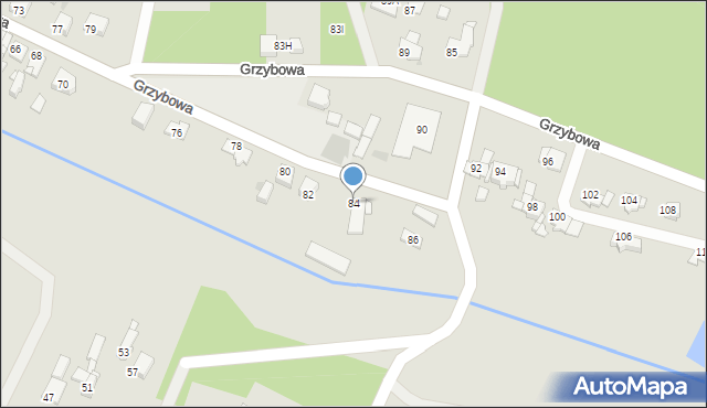 Tarnowskie Góry, Grzybowa, 84, mapa Tarnowskie Góry