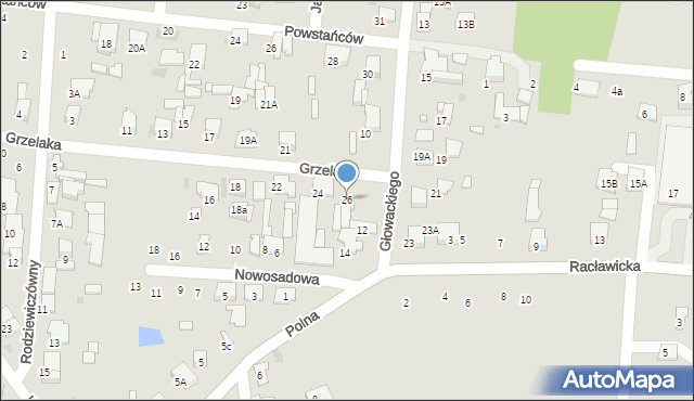 Tłuszcz, Grzelaka Antoniego, 26, mapa Tłuszcz