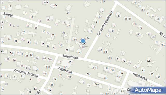 Tomaszów Lubelski, Grota-Roweckiego Stefana, gen., 18, mapa Tomaszów Lubelski