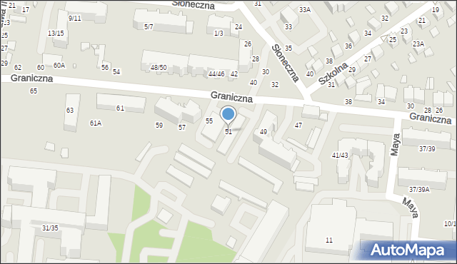 Tomaszów Mazowiecki, Graniczna, 51, mapa Tomaszów Mazowiecki