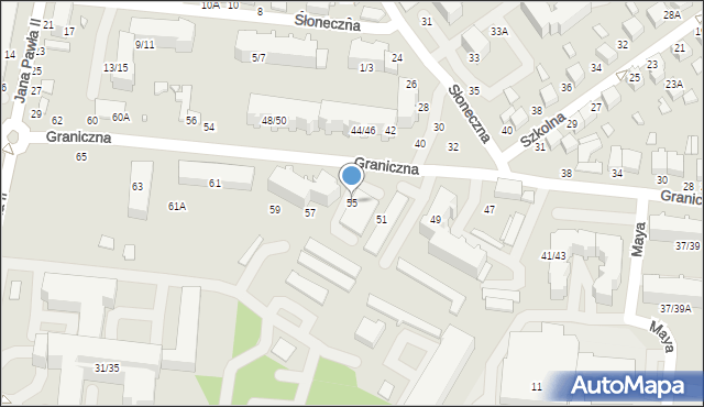 Tomaszów Mazowiecki, Graniczna, 55, mapa Tomaszów Mazowiecki