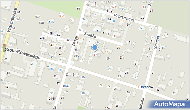 Tomaszów Mazowiecki, Grota-Roweckiego Stefana, gen., 17, mapa Tomaszów Mazowiecki